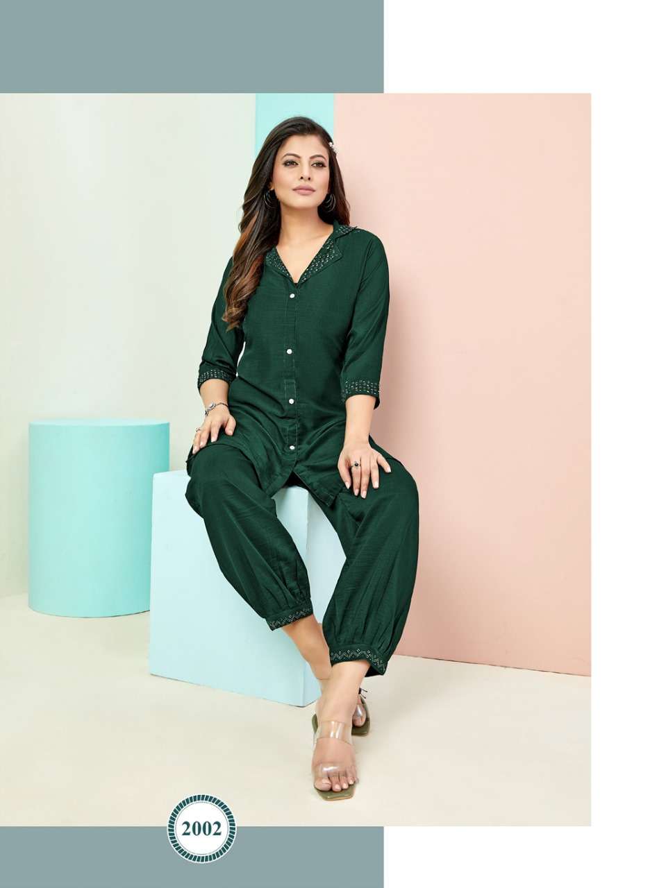 SOPHIA VOL 2 CHINON FABRIC AFGANI STYLIST HANDWORK CO ORD SET BY S3FOREVER BRAND 2002